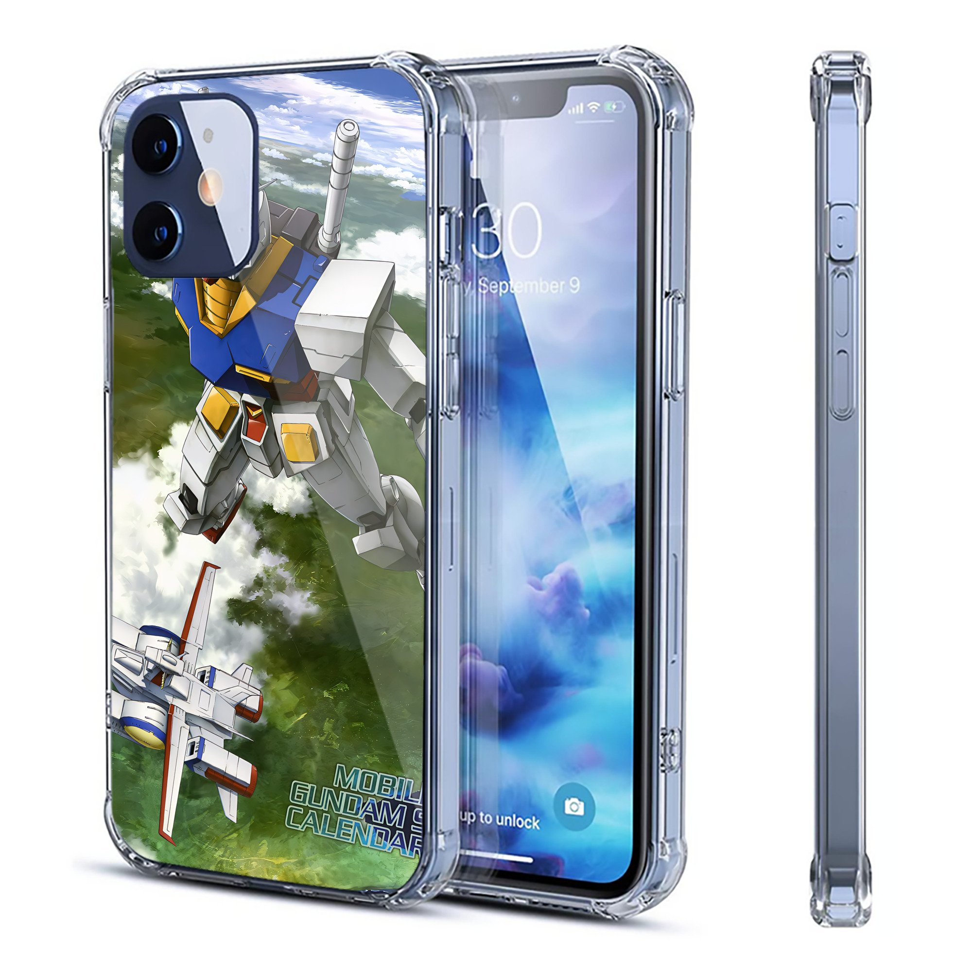 （画像用） 機動戦士ガンダム Mobile Suit Gundam 【iPhone 12シリーズ対応】透明スマホケース（クリアソフトケース）